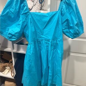 A New Day Vibrant Blue Puff Sleeve Kids Dress